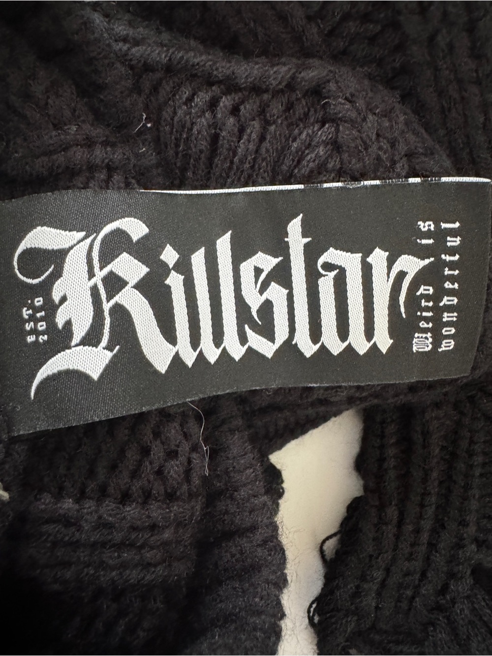 Killstar Ghastmark Disturbia Nemesis Sweater Distressed Cropped Cable Knit Sz M - Picture 4 of 16